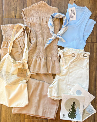 Taupe Ruched Crew Neck Top