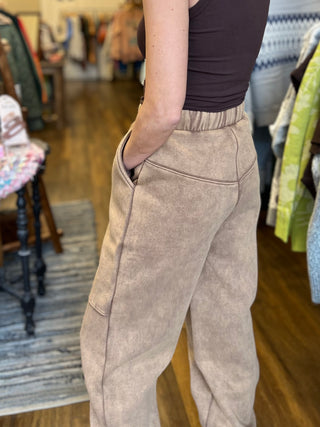 Light Brown Mineral Wash Comfort Jogger