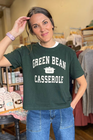 Women's Life Is Good Green Bean Casserole Boxy Crusher Tee
