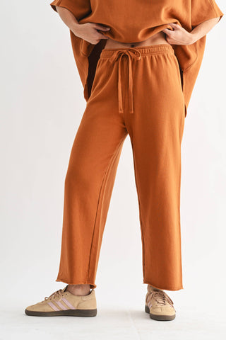 Midnight Navy Malibu Wide-Leg Fleece Pants