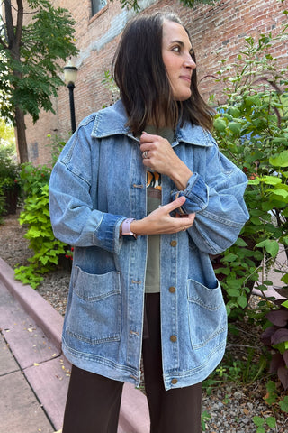 Boxy-Cut Denim Jacket