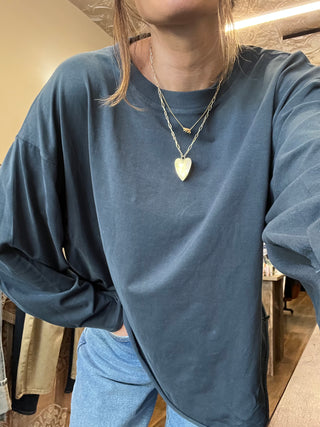 Midnight Navy Pima Cotton Mineral Luxe Tee