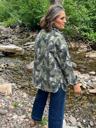 Denim Camouflage Shacket