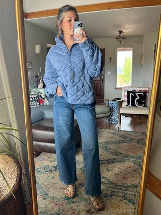 Iron Blue Everyday Quilted Snap Jacket