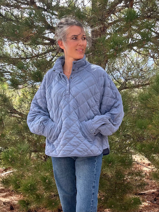 Iron Blue Everyday Quilted Snap Jacket