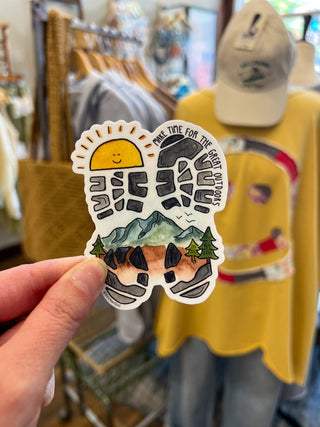 Shoe Print "Great Outdoors" Vinyl Sticker