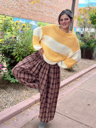 Yellow Chunky Stripe Knit Sweater