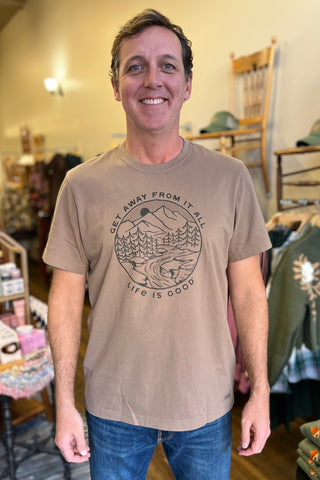 Men's Life is Good Get Away From It All Short Sleeve Crusher Tee