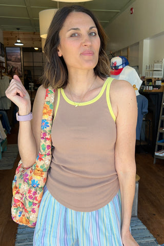 Free People Only One Ringer Tank in Praline Sunshine