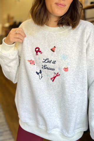 Let It Snow Embroidered Sweatshirt