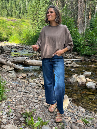 Truffle Pima Cotton Mineral Luxe Long Sleeve Tee