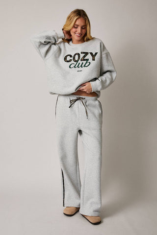 Heather Gray Flannel Stripe Sweatpants