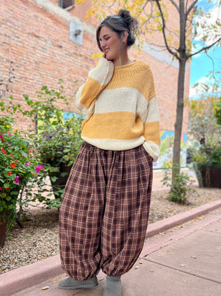 Yellow Chunky Stripe Knit Sweater
