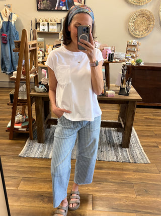 Sunkissed Pima Cotton Pocket Tee in White