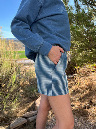 Stripe Elastic Knit Shorts