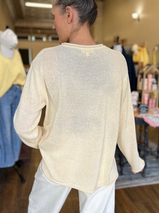 Vacay Lightweight Roll-Up Neck Sweater