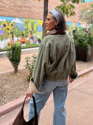 Mineral Wash Corduroy Bomber Jacket