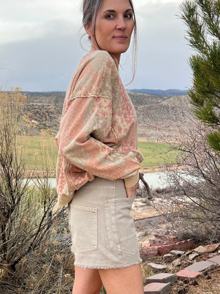 Stone High Waist Braid Belt Front Pocket Shorts