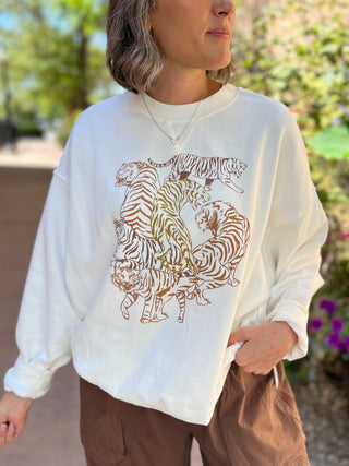 Tiger Pack Crew-Neck Graphic Sweatshirt