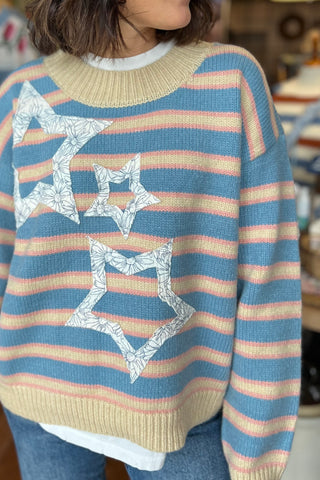 Stripe Star Patch Sweater