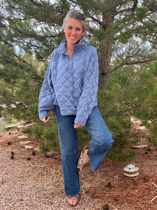 Iron Blue Everyday Quilted Snap Jacket