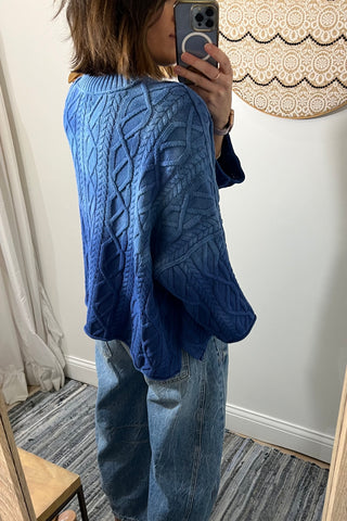 Free People Washed Ashore Sweater in Bellweather Blue