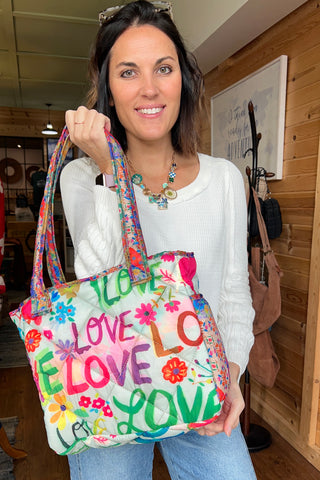 Reversible Puffy Tote Bag - Medium Love