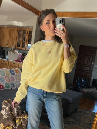 Yellow Glow Oversized Fleece Sweatshirt