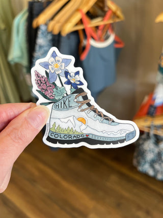Hike Colorado Shoe Vinyl Sticker