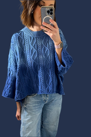 Free People Washed Ashore Sweater in Bellweather Blue