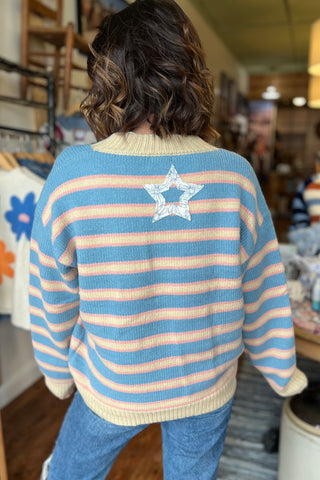 Stripe Star Patch Sweater