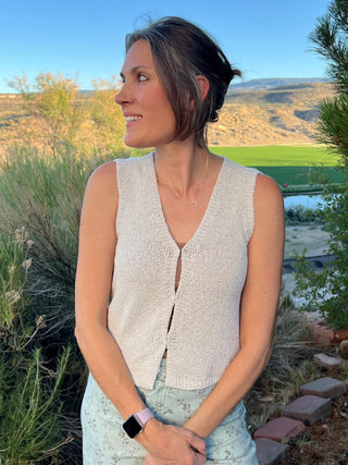 Ecru Cardigan Vest