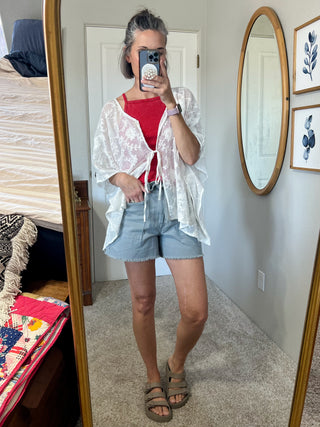 White Floral Lace Cover-Up