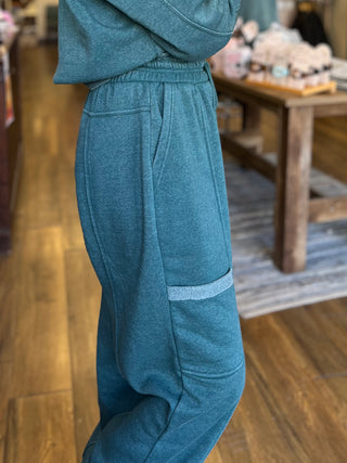 Ruffle Waist Burnout Jogger Pants