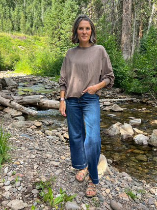 Truffle Pima Cotton Mineral Luxe Long Sleeve Tee