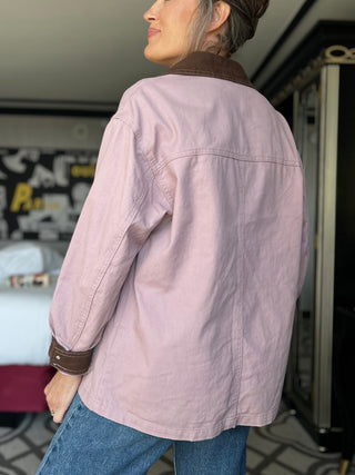 Contrast Collar Utility Barn Shacket