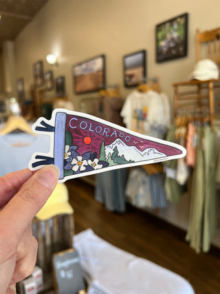 Colorado Purple Triangle Flag Vinyl Sticker