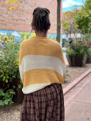 Yellow Chunky Stripe Knit Sweater