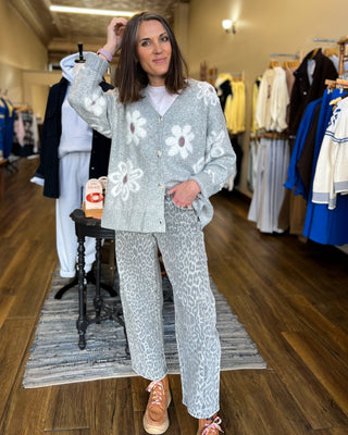 High-Rise Leopard Barrel Jean