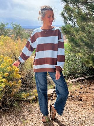 Oversized Wide Stripe Sweatshirt
