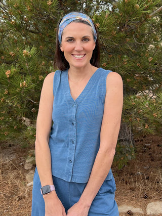 Denim Blue Knit Vest Top