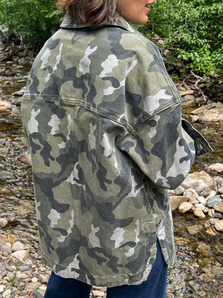 Denim Camouflage Shacket