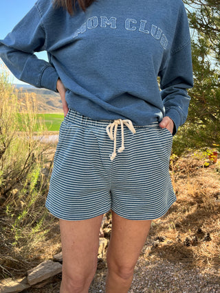 Stripe Elastic Knit Shorts