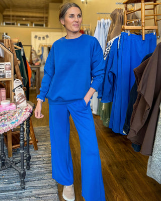 Deep Indigo Oversized Fleece Sweatshirt