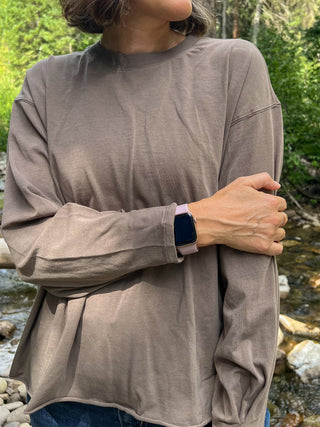 Truffle Pima Cotton Mineral Luxe Long Sleeve Tee