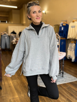 Heather Gray Everyday Half Zip Pullover