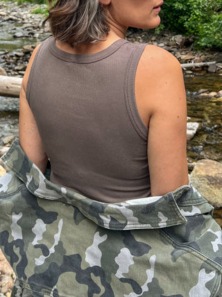 Truffle Essential Micro-Ribbed Athleisure Tank Top