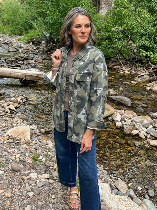 Denim Camouflage Shacket