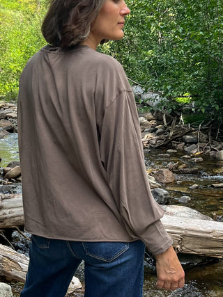 Truffle Pima Cotton Mineral Luxe Long Sleeve Tee