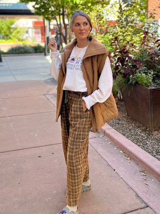 Camel Oversized Padded Vest